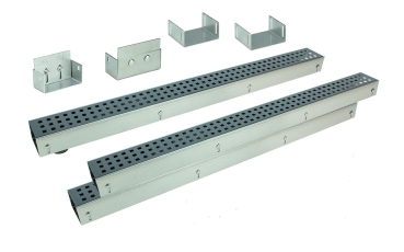 Edelstahlentwässerungsrinnen Bauhöhe 60 bis 80mm, Rost Anthrazit Qudratlochung SET Typ 3